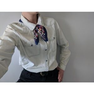 ANTHROPOLOGIE Light Wash Denim Button Down Shirt